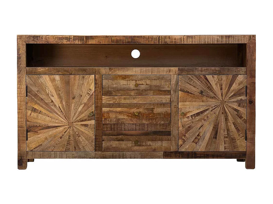 Aparador em madeira castanha, 165x41x94h cm