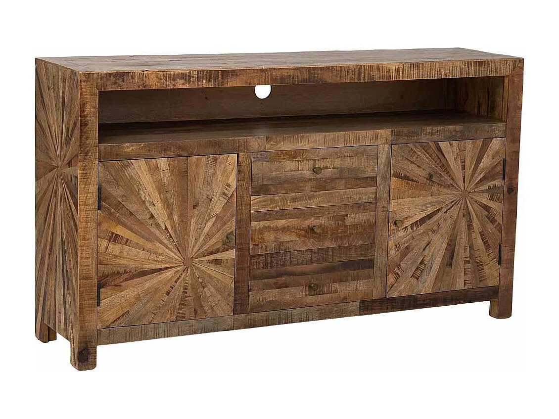 Aparador em madeira castanha, 165x41x94h cm