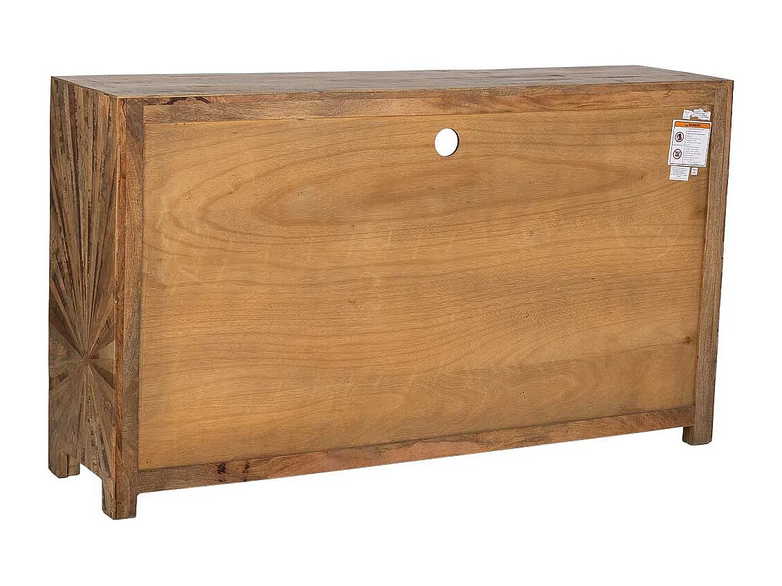 Aparador em madeira castanha, 165x41x94h cm