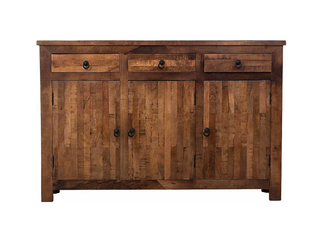 Buffet en bois marron, 155x36x102h cm