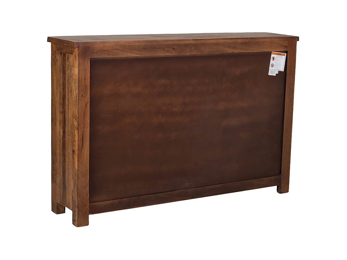 Buffet en bois marron, 155x36x102h cm