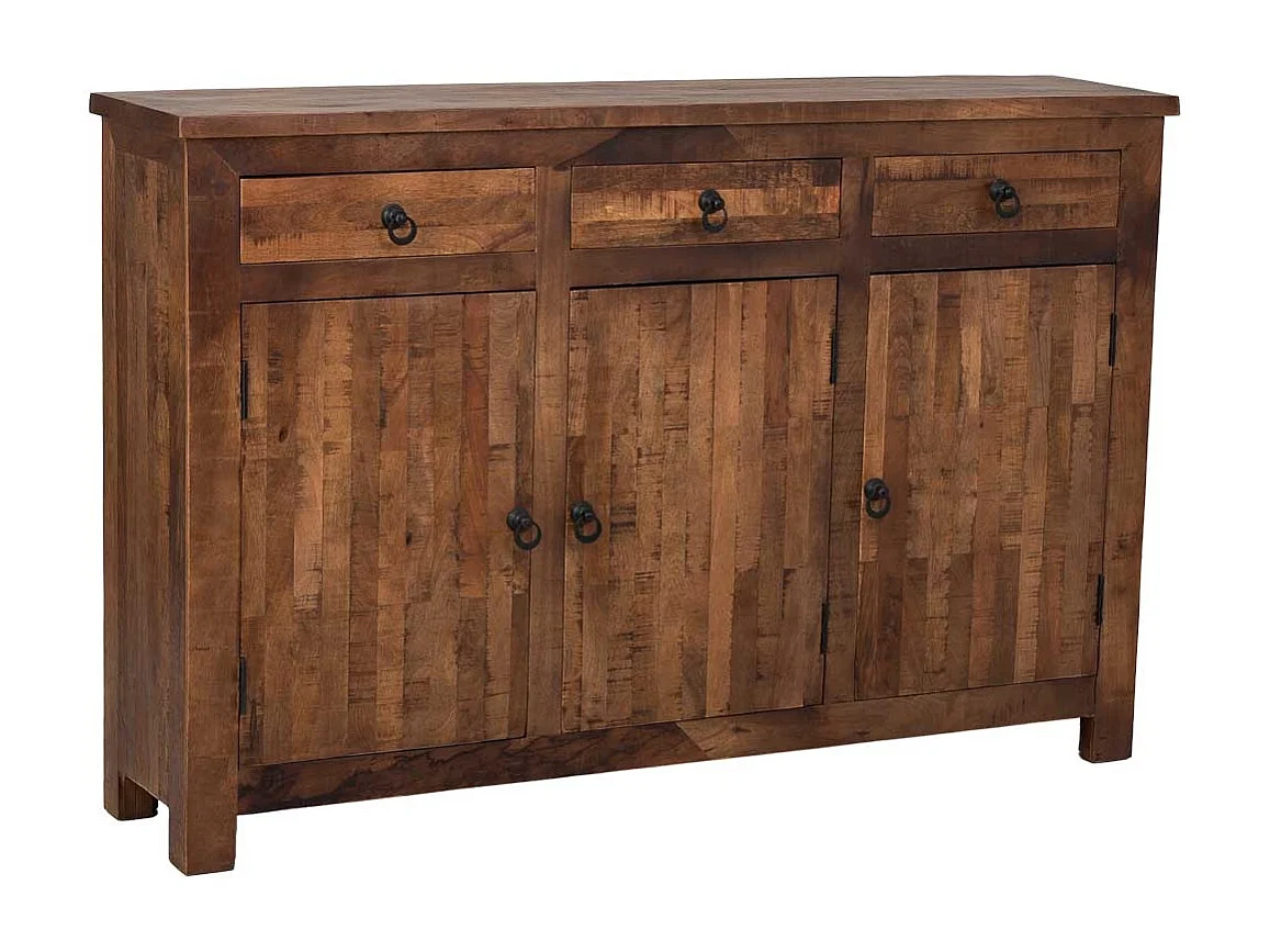 Aparador em madeira castanha, 155x36x102h cm