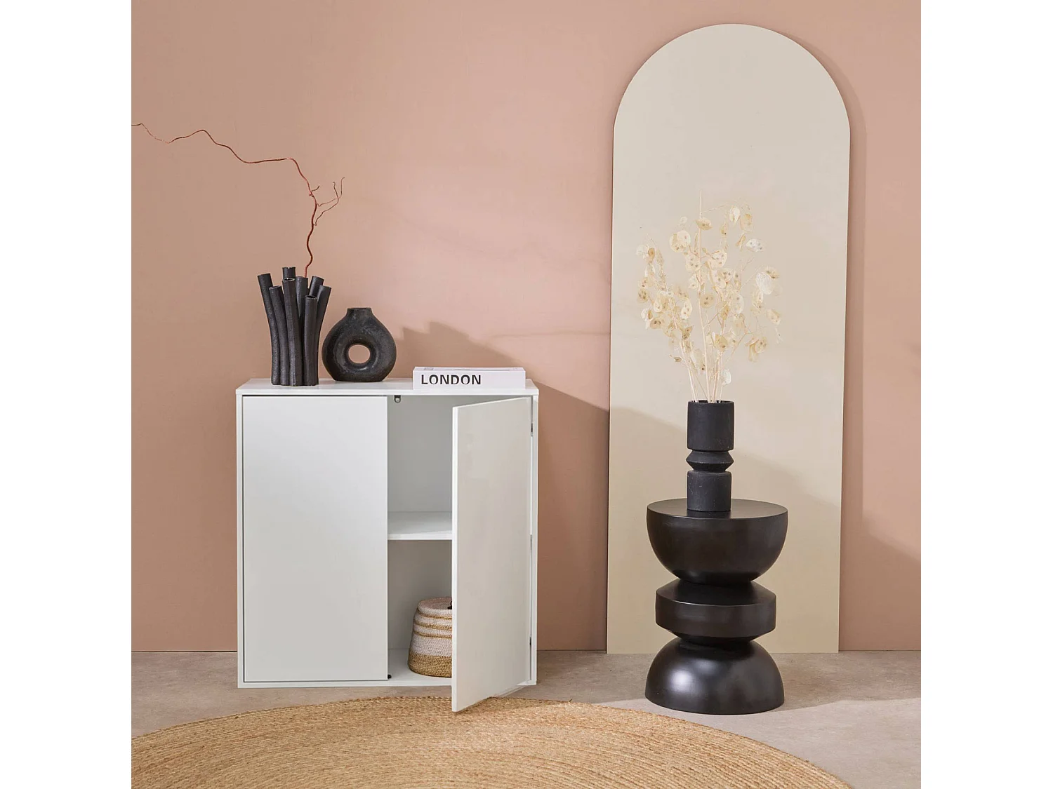 Modulo di stoccaggio con 2 ante, 70cm, bianco