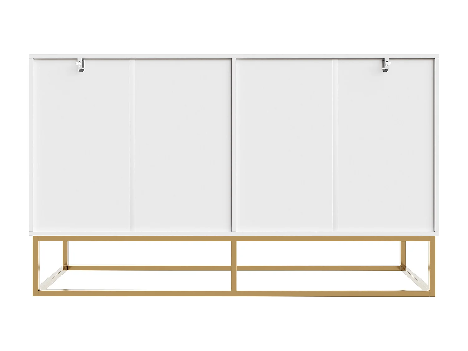 URBAN MEUBLE Buffet blanc moderne avec poignées et structure dorées