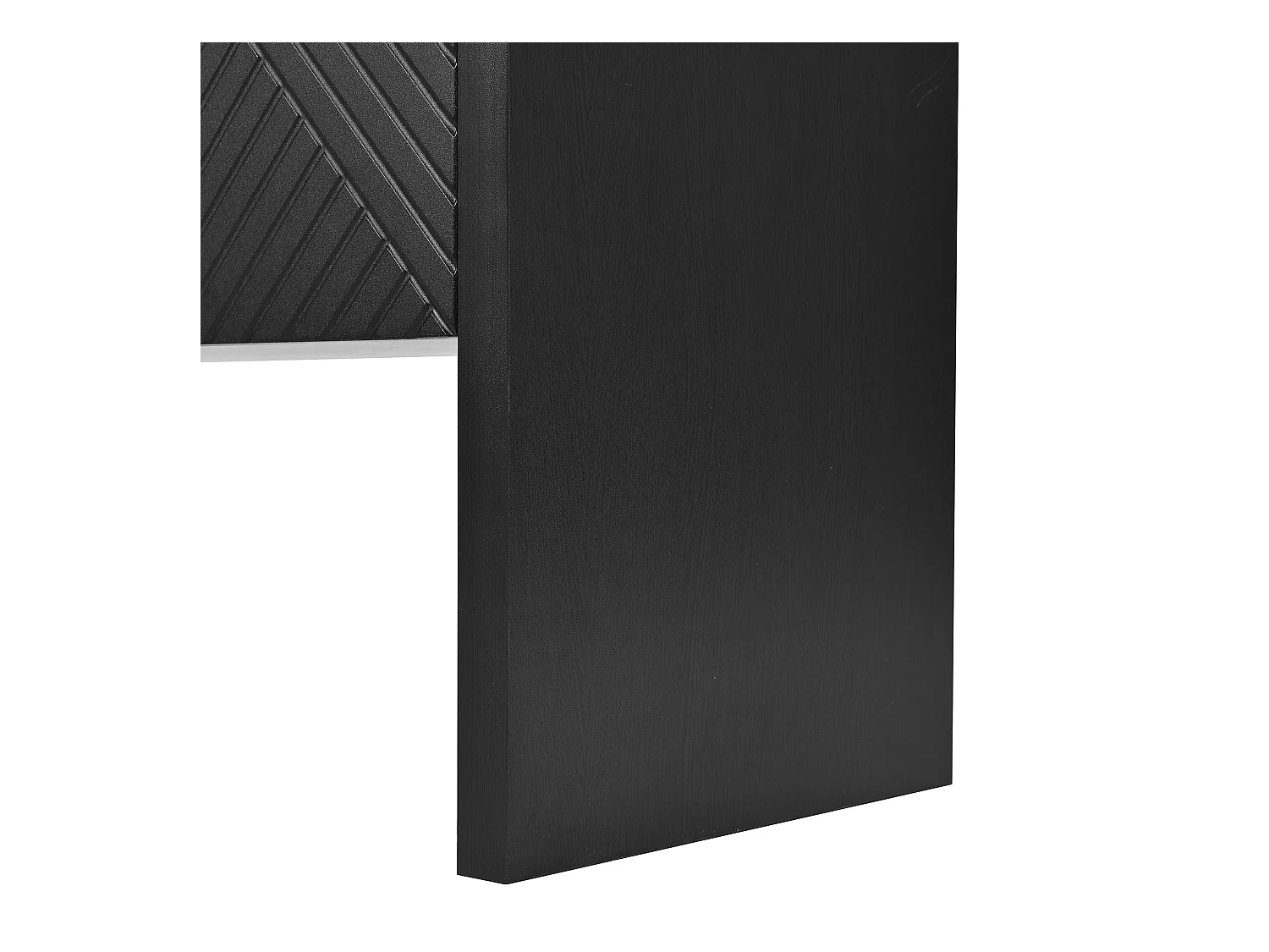 Credenza soggiorno - Credenza nera con 2 vani a giorno e 4 ante - 140x35x75 cm