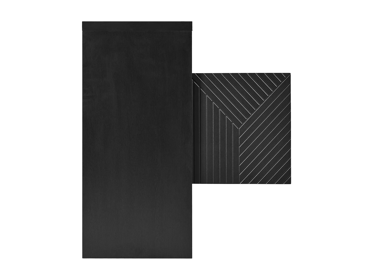 Credenza soggiorno - Credenza nera con 2 vani a giorno e 4 ante - 140x35x75 cm