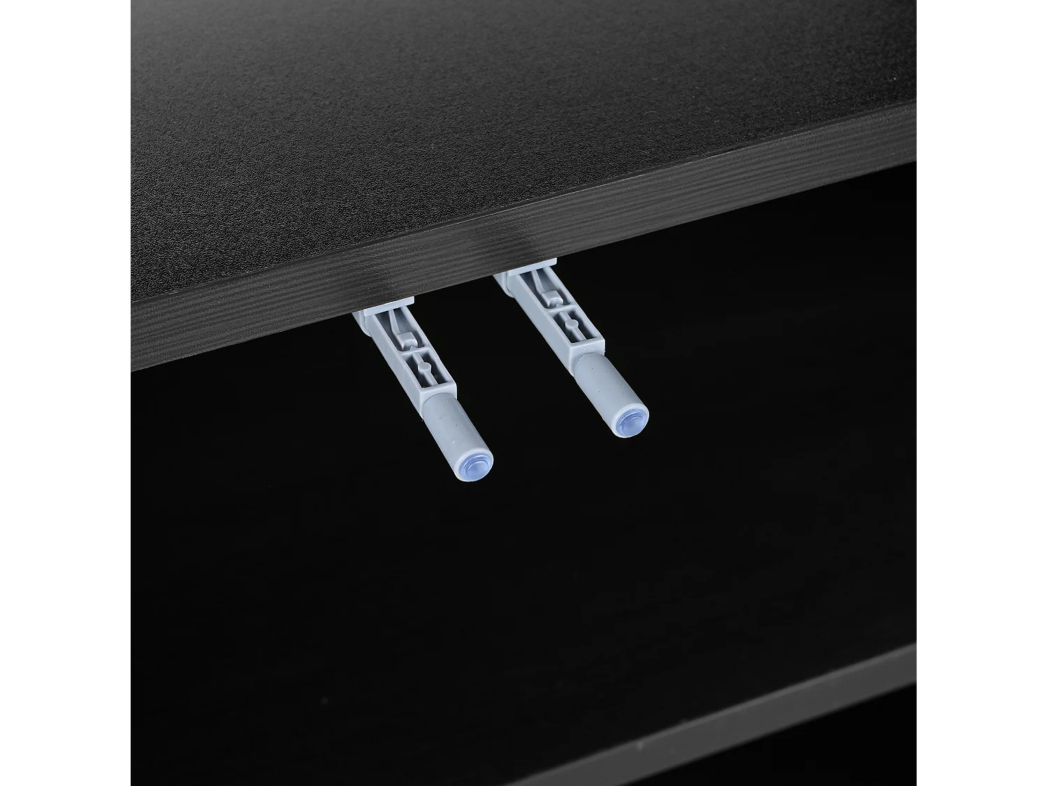 Credenza soggiorno - Credenza nera con 2 vani a giorno e 4 ante - 140x35x75 cm