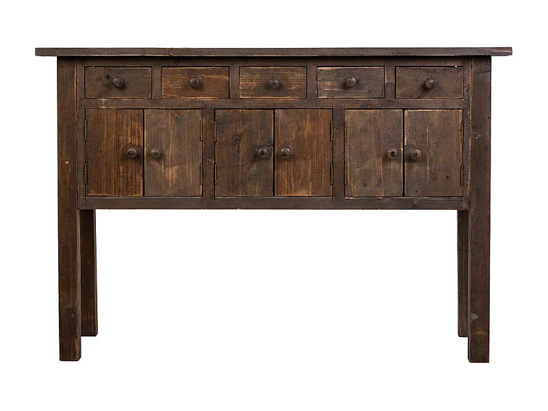 Aparador em madeira com 5 gavetas e 6 portas 120x43x80h cm