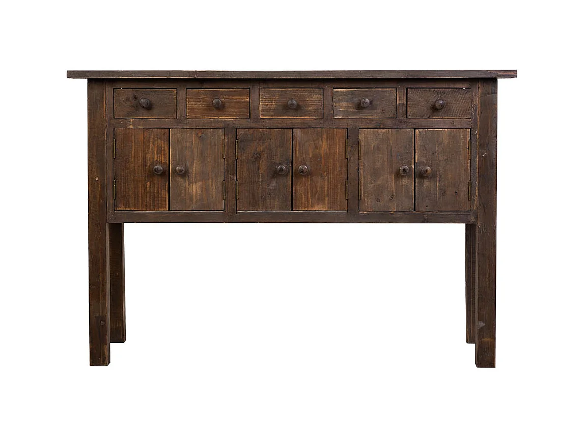 Aparador em madeira com 5 gavetas e 6 portas 120x43x80h cm
