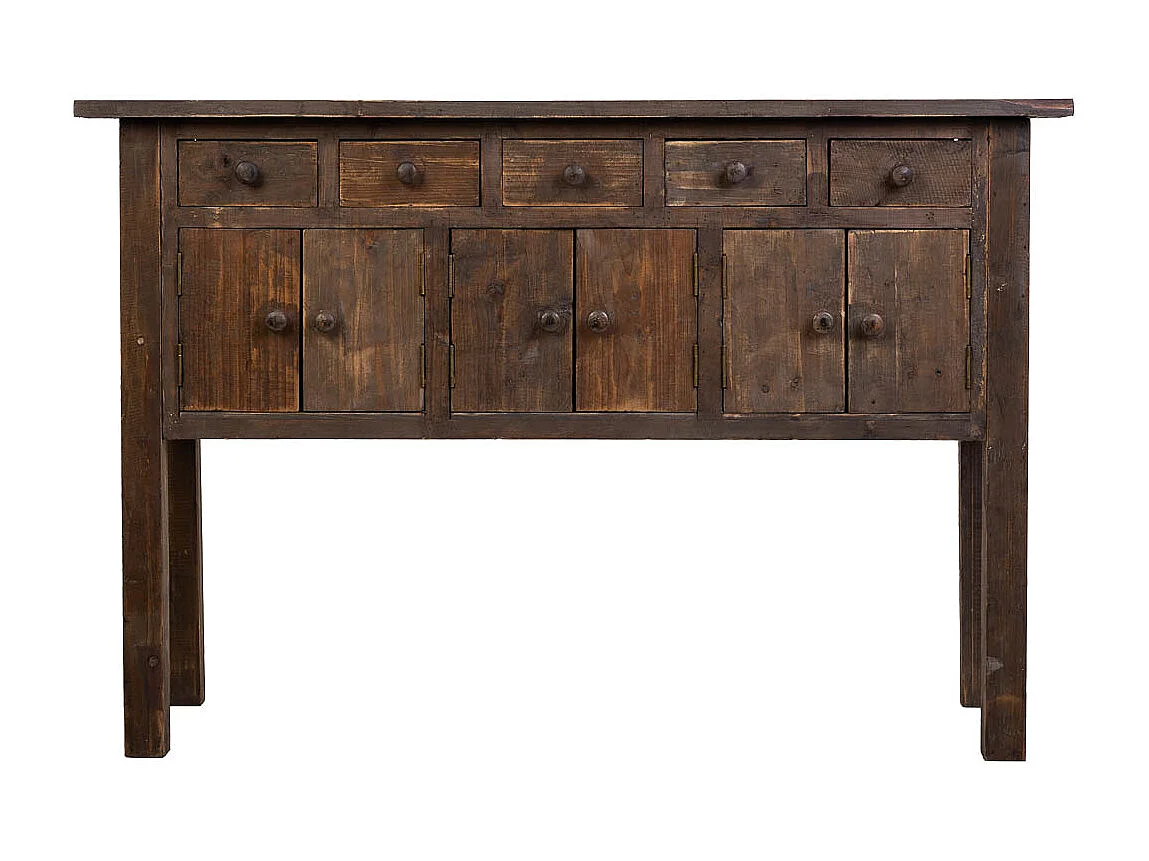 Aparador em madeira com 5 gavetas e 6 portas 120x43x80h cm