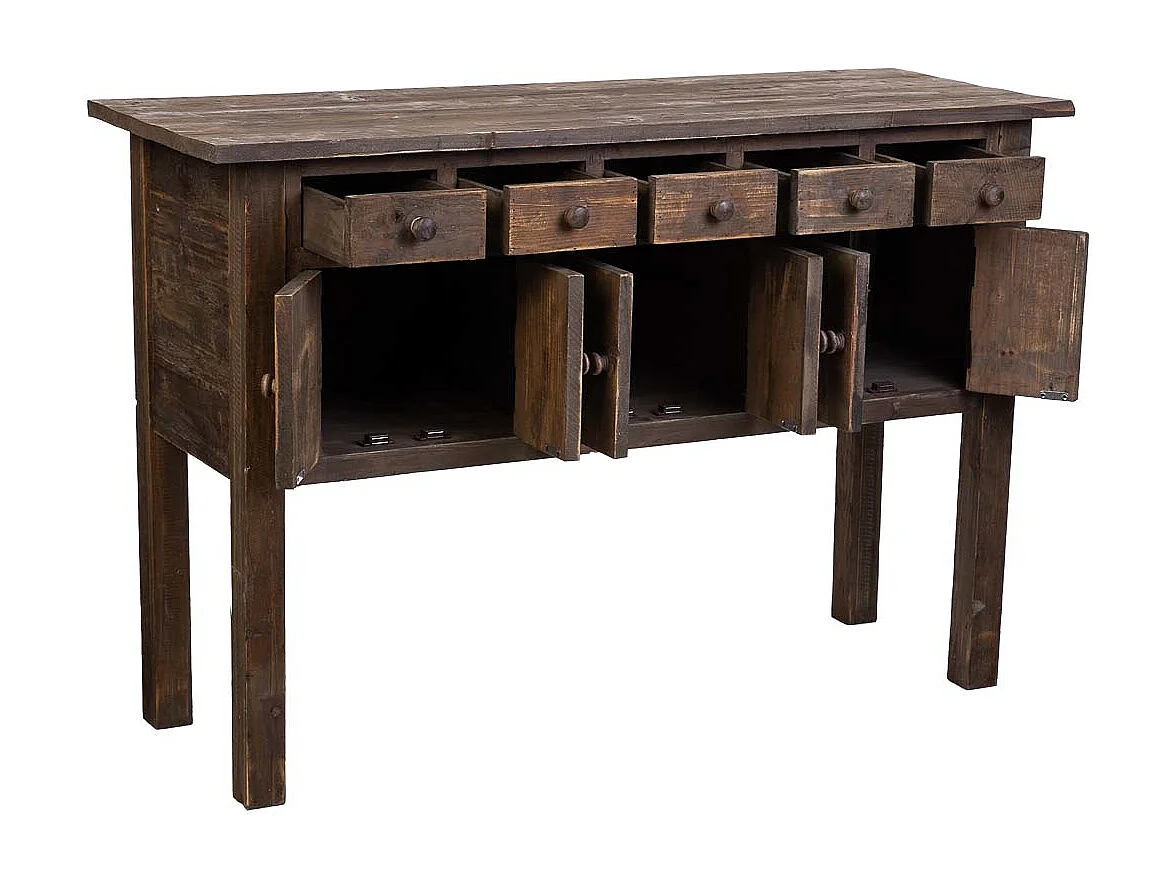 Aparador em madeira com 5 gavetas e 6 portas 120x43x80h cm