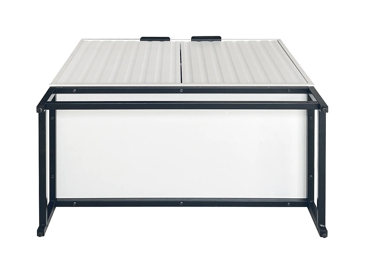 Buffet blanc - Buffet avec poignées et pieds en métal - 2 portes thermoformées - pour salons, couloirs et salles à manger