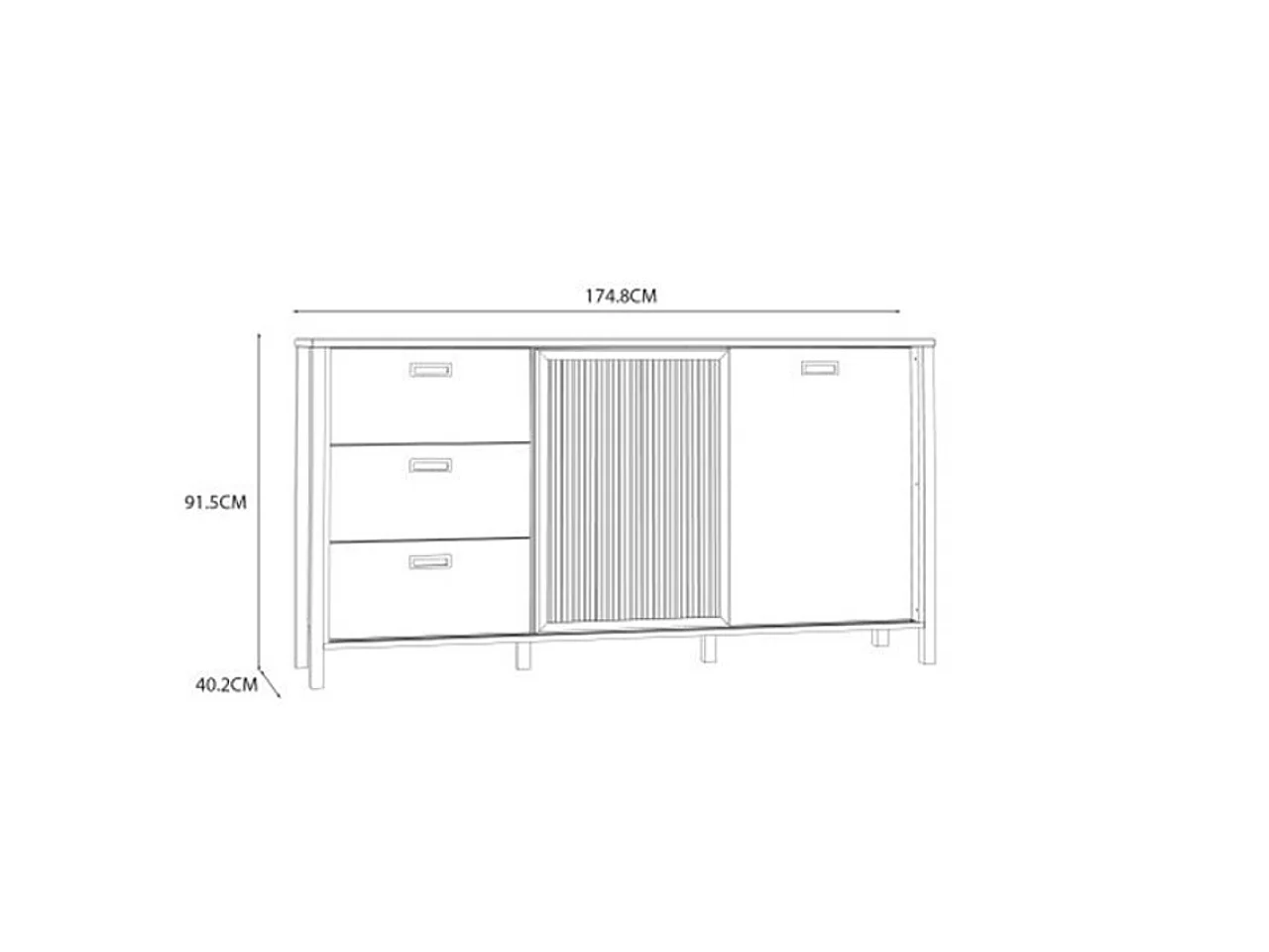 Sideboard Jitiana/Braun&Schwarz