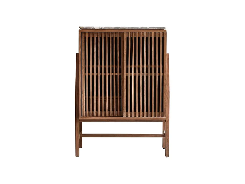 Anrichte Isaure aus massivem Nussbaumholz und Premium-Terrazzo 80 cm