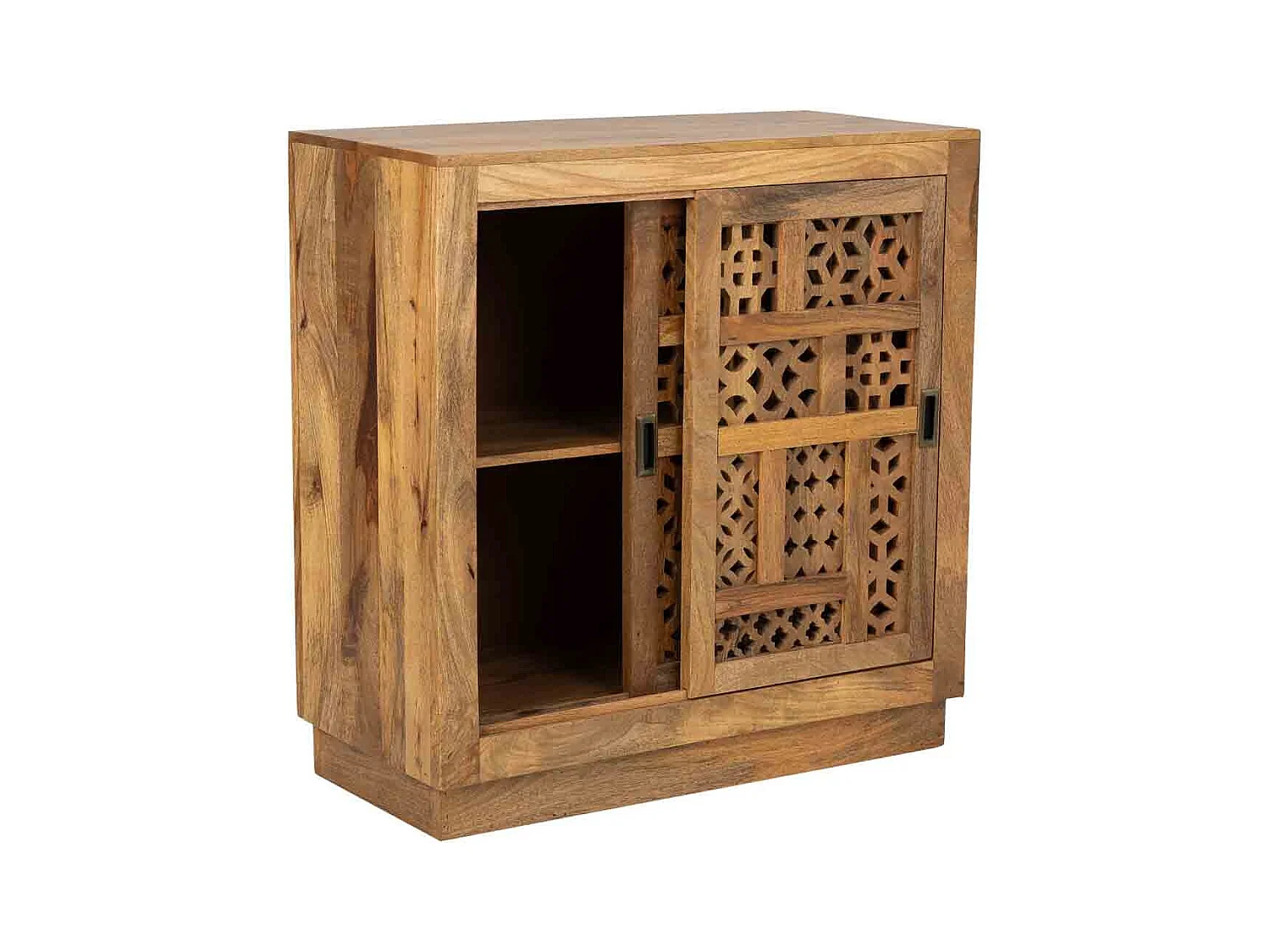 Aparador em madeira de manga natural, 102x41x102h cm