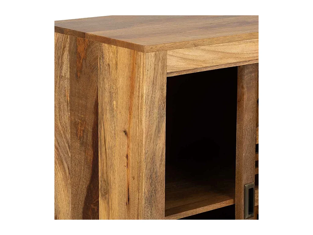 Aparador em madeira de manga natural, 102x41x102h cm