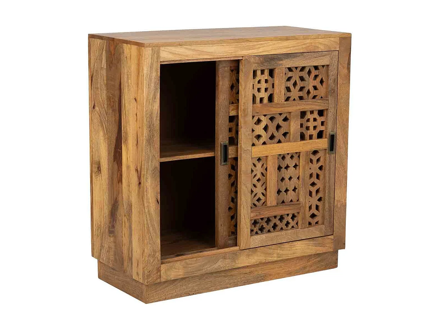 Aparador em madeira de manga natural, 102x41x102h cm