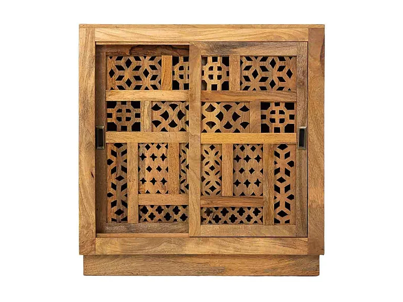 Aparador em madeira de manga natural, 102x41x102h cm