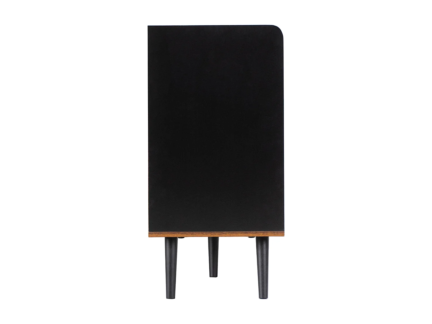 Credenza 117 x 40 x 80 cm - con 2 ante nere e 3 cassetti effetto legno - gambe in legno - per camera da letto e soggiorno