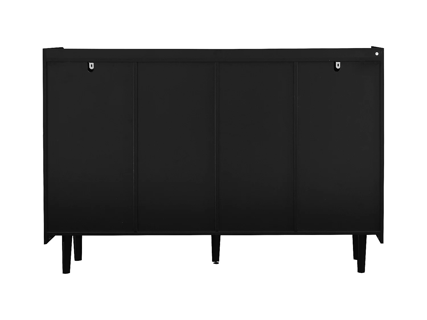 Buffet noir - Buffet avec 2 tiroirs et 2 porte - 2 rangements ouverts - pour salle à manger et salon