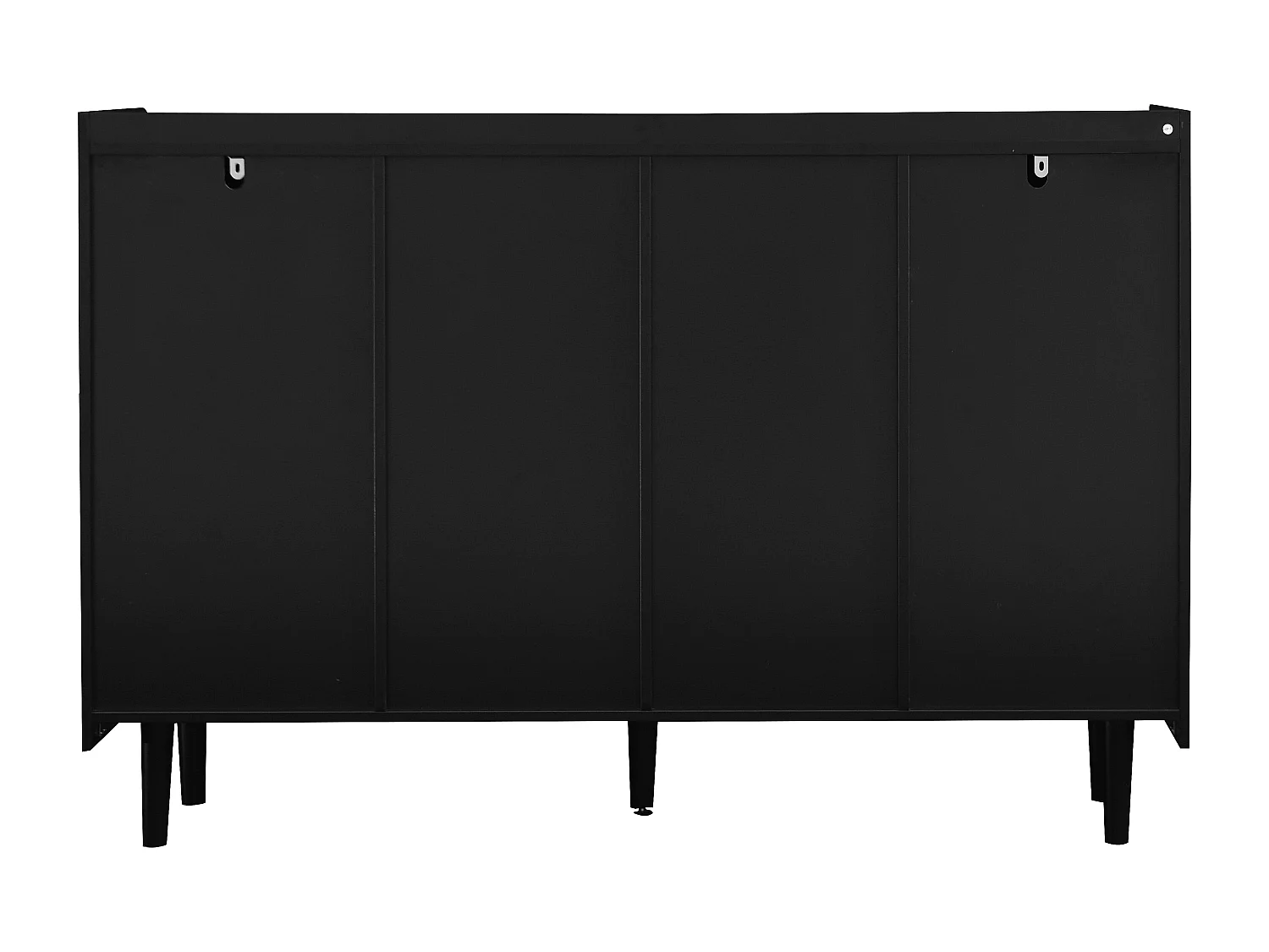 Credenza nera - Credenza con 2 cassetti e 2 ante - 2 vani portaoggetti aperti - per sala da pranzo e soggiorno