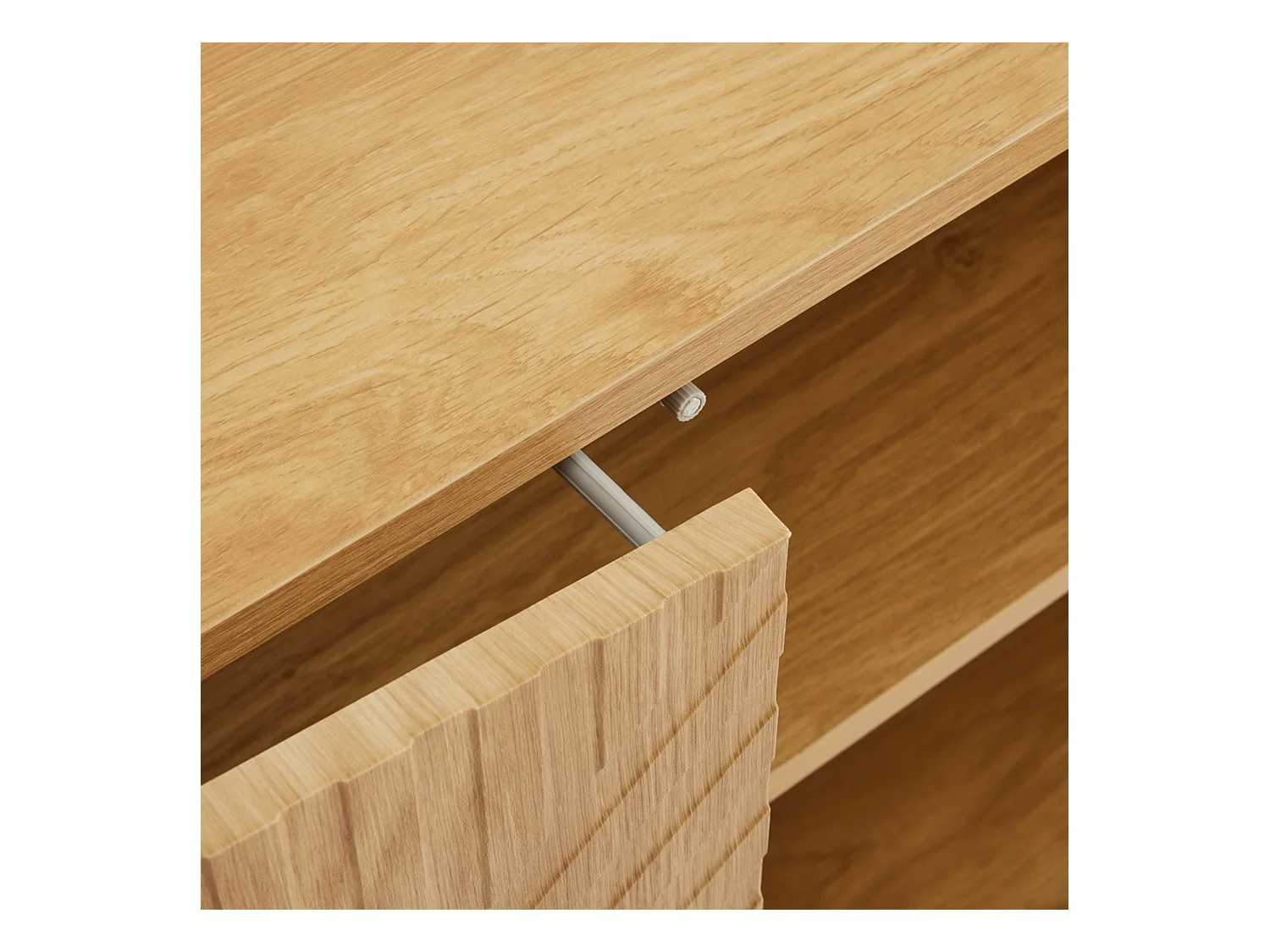 Aparador rectangular natural 100 cm - Aparador con 2 puertas y patas de metal - para comedor y salón