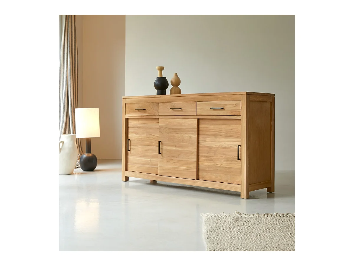 Buffet aus Teak 150 cm Sideboard Lowboard Highboard Massivholz