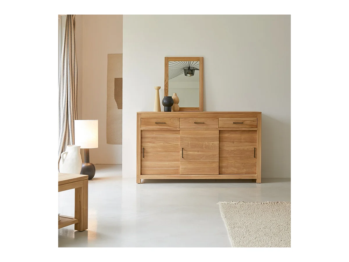 Buffet aus Teak 150 cm Sideboard Lowboard Highboard Massivholz