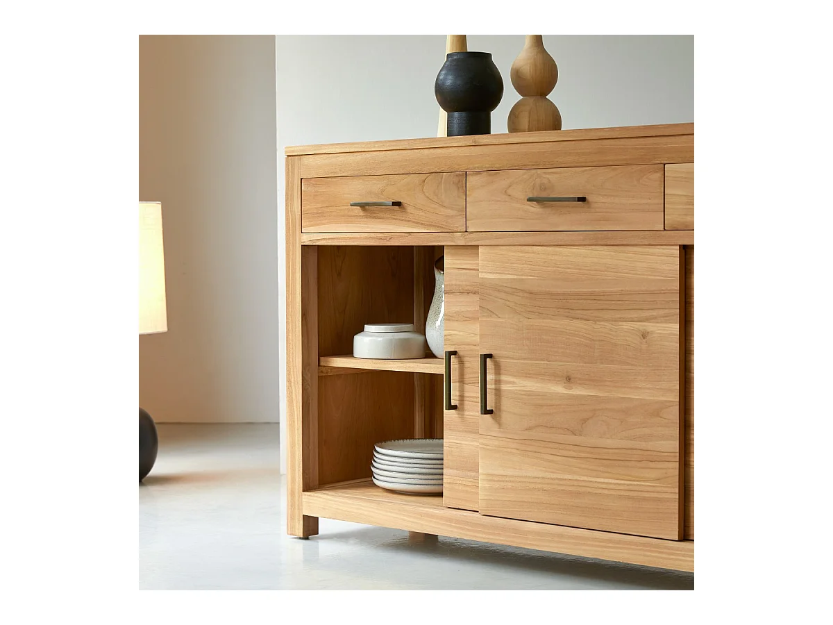 Buffet aus Teak 150 cm Sideboard Lowboard Highboard Massivholz