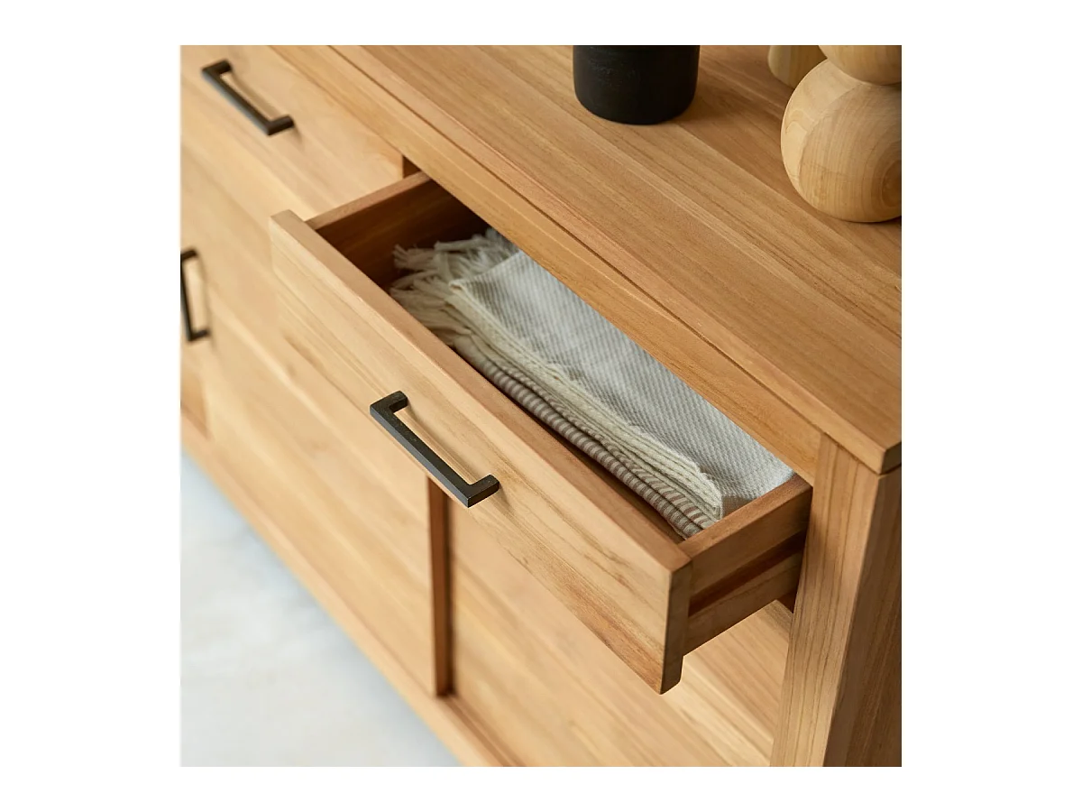 Buffet aus Teak 150 cm Sideboard Lowboard Highboard Massivholz