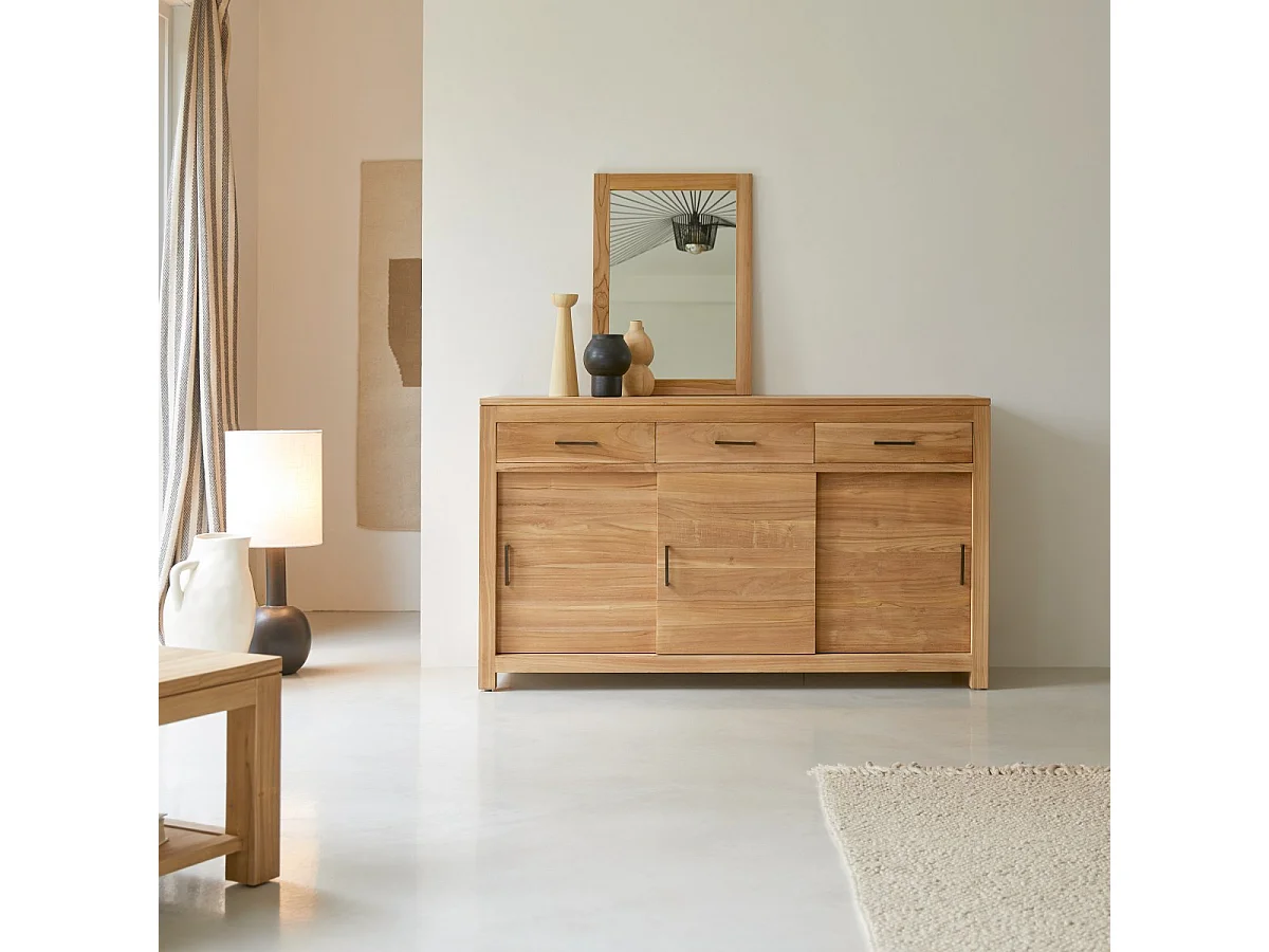 Buffet aus Teak 150 cm Sideboard Lowboard Highboard Massivholz