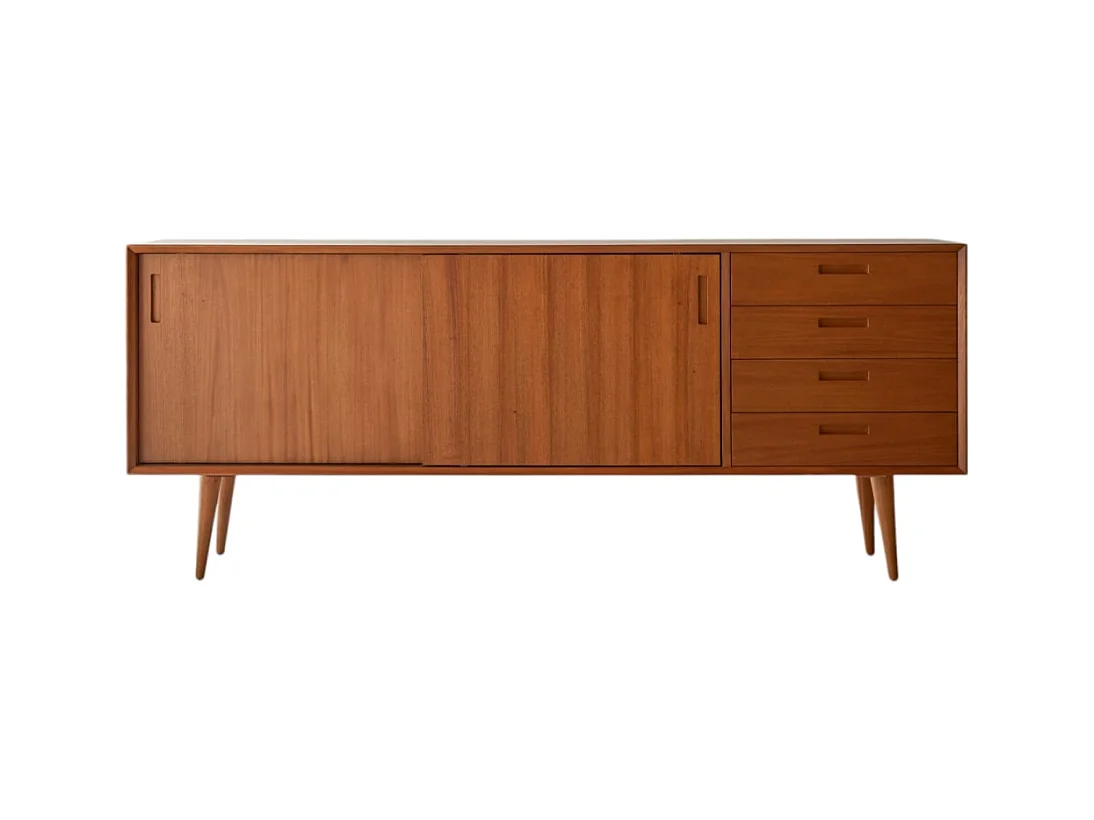 Buffet en bois d'acajou massif 200 Magda 50's