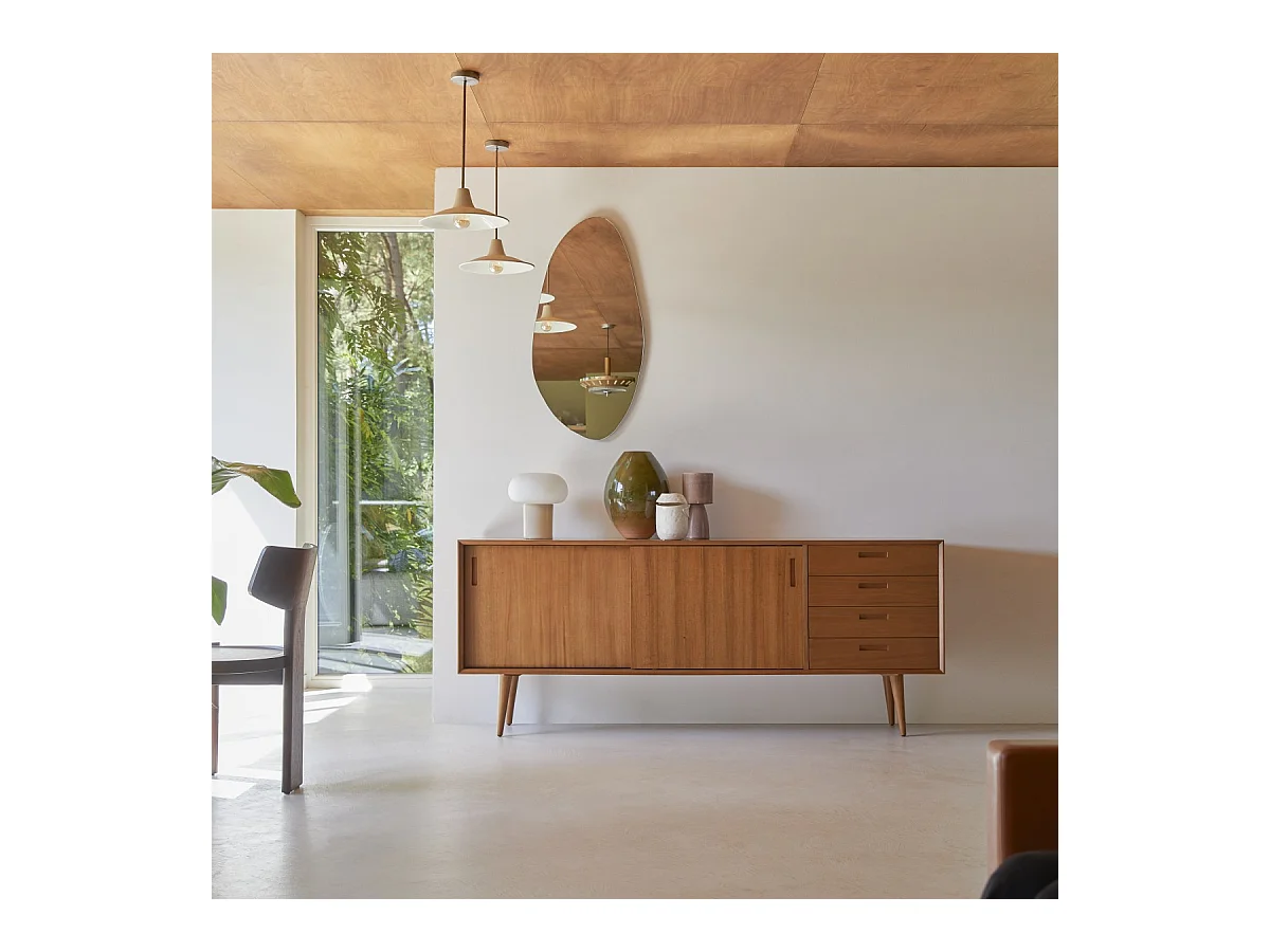 Buffet en bois d'acajou massif 200 Magda 50's