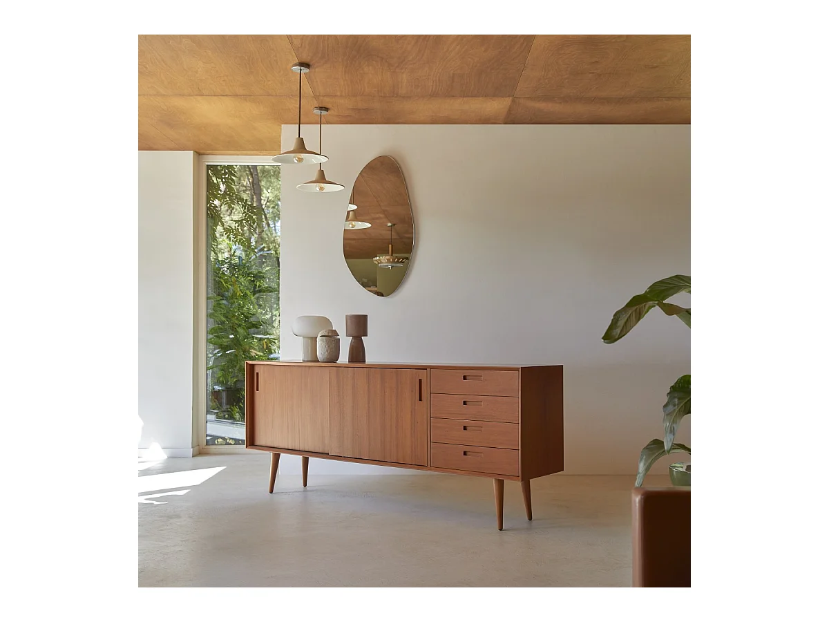 Buffet en bois d'acajou massif 200 Magda 50's