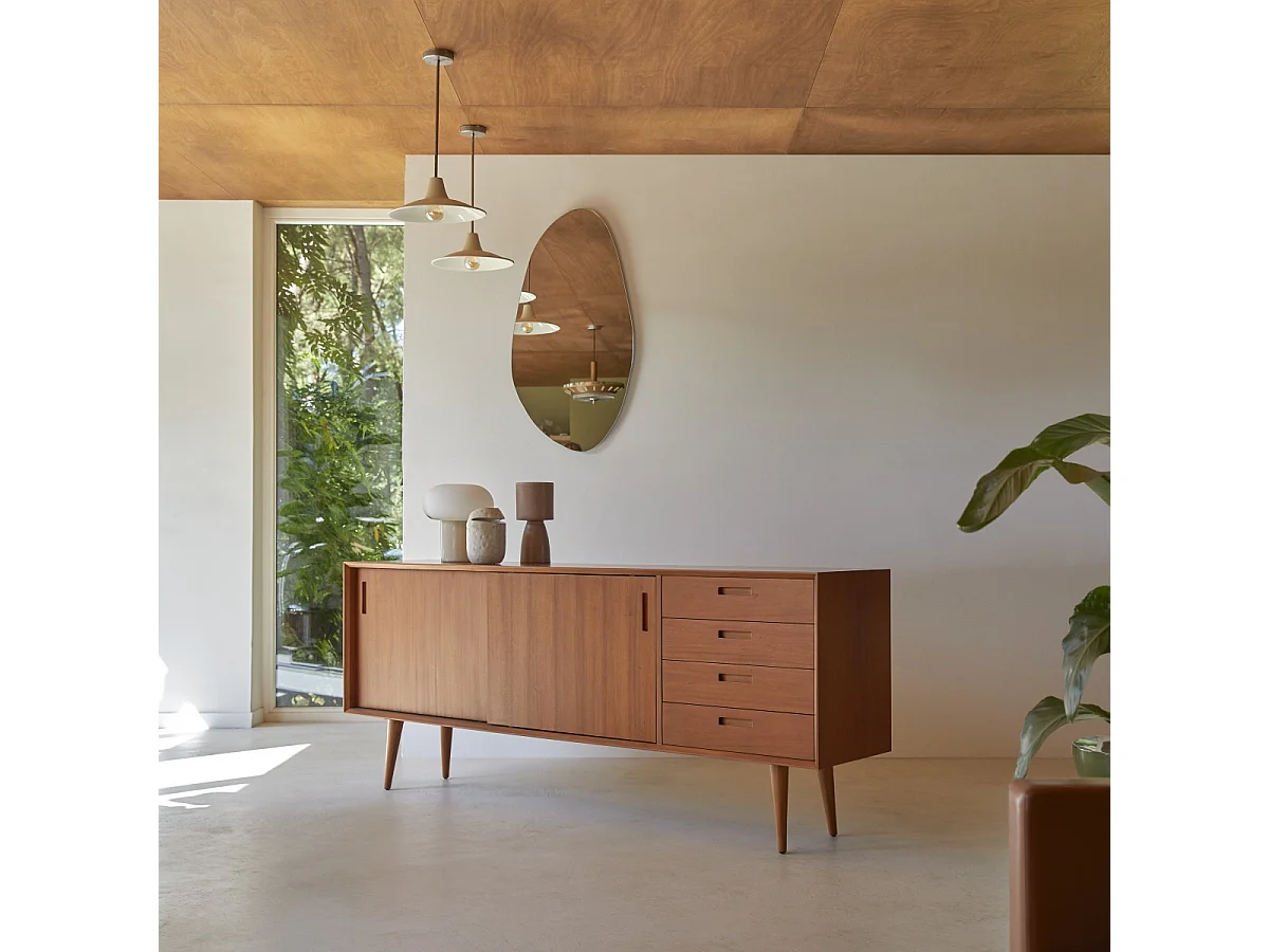 Buffet en bois d'acajou massif 200 Magda 50's