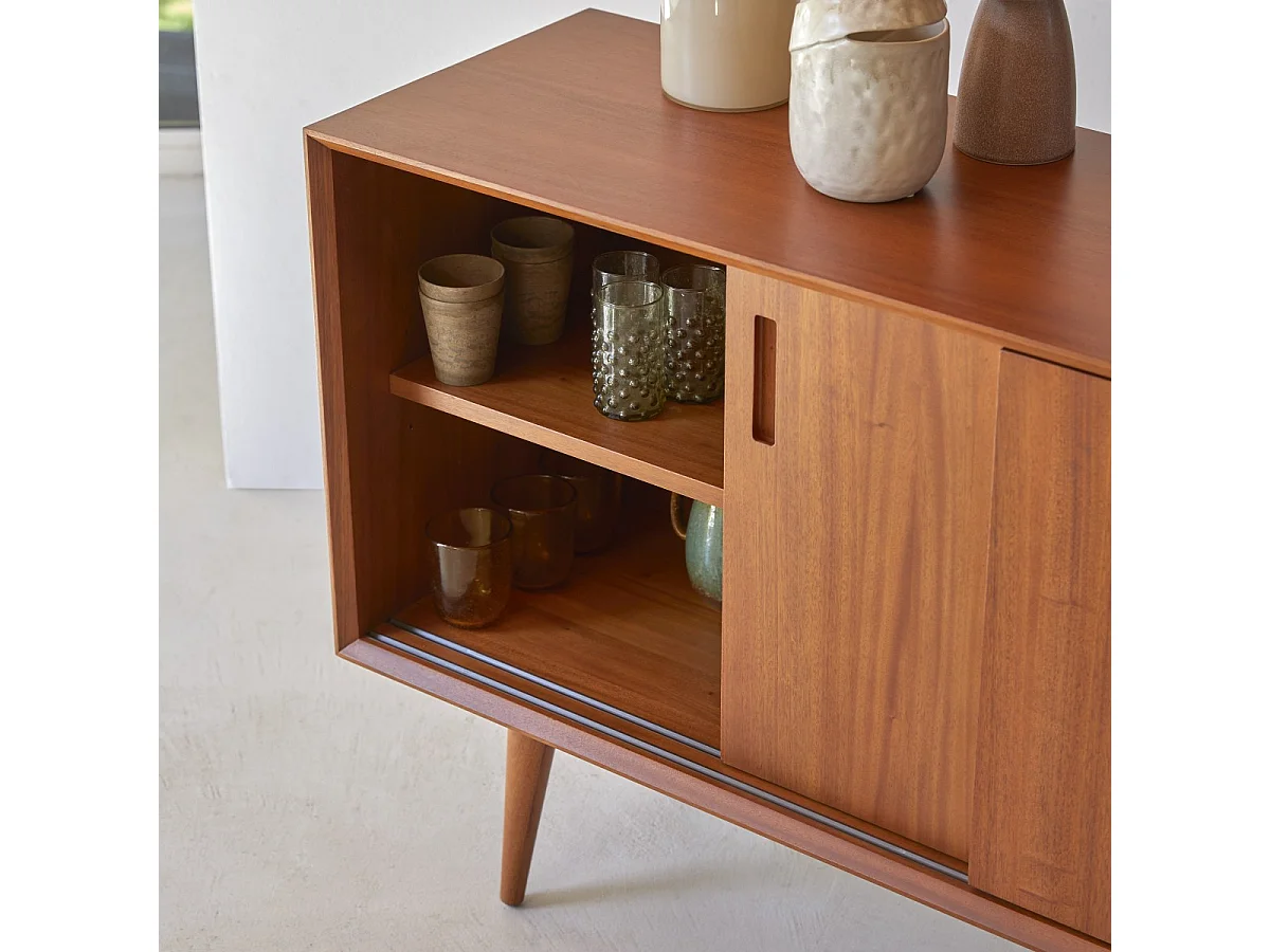 Buffet en bois d'acajou massif 200 Magda 50's
