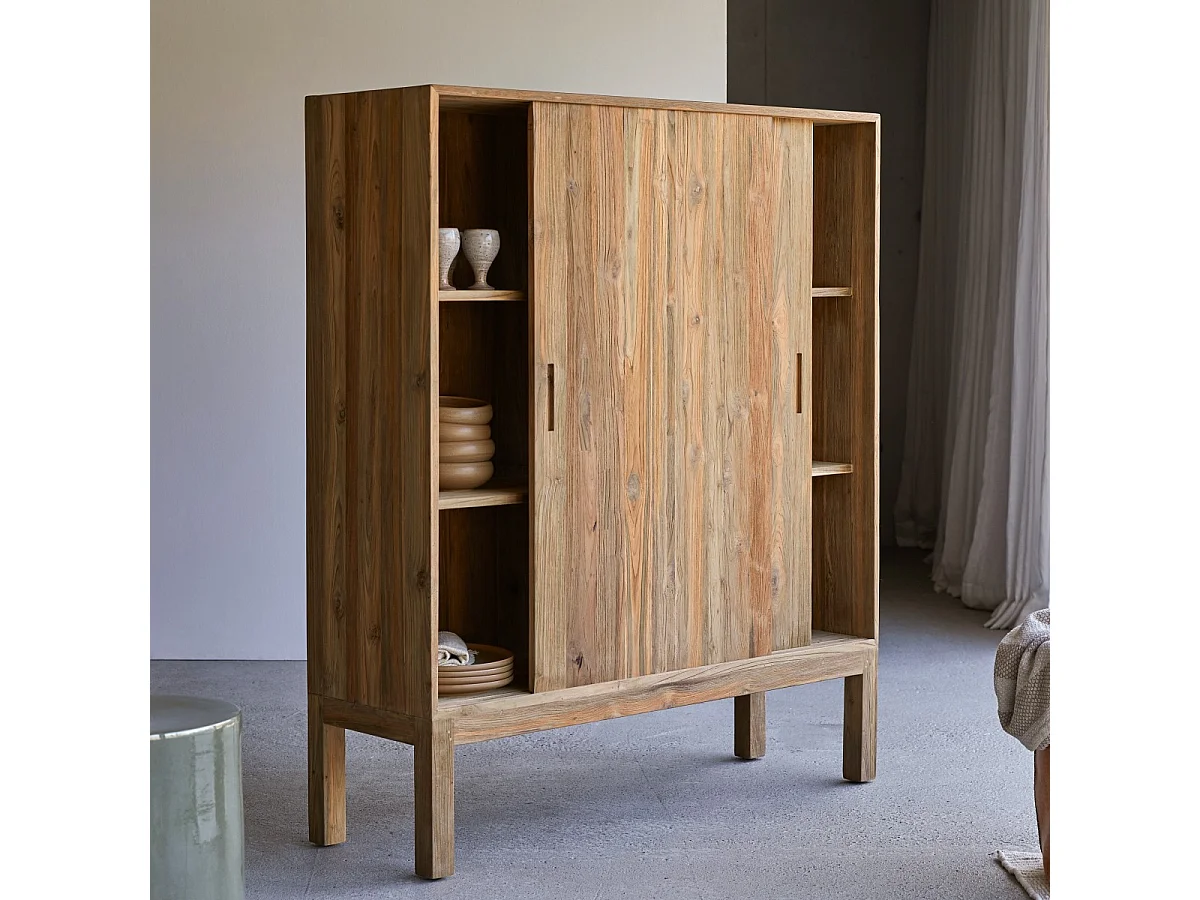 Credenza in legno di teak massello riciclato Elias 130 cm