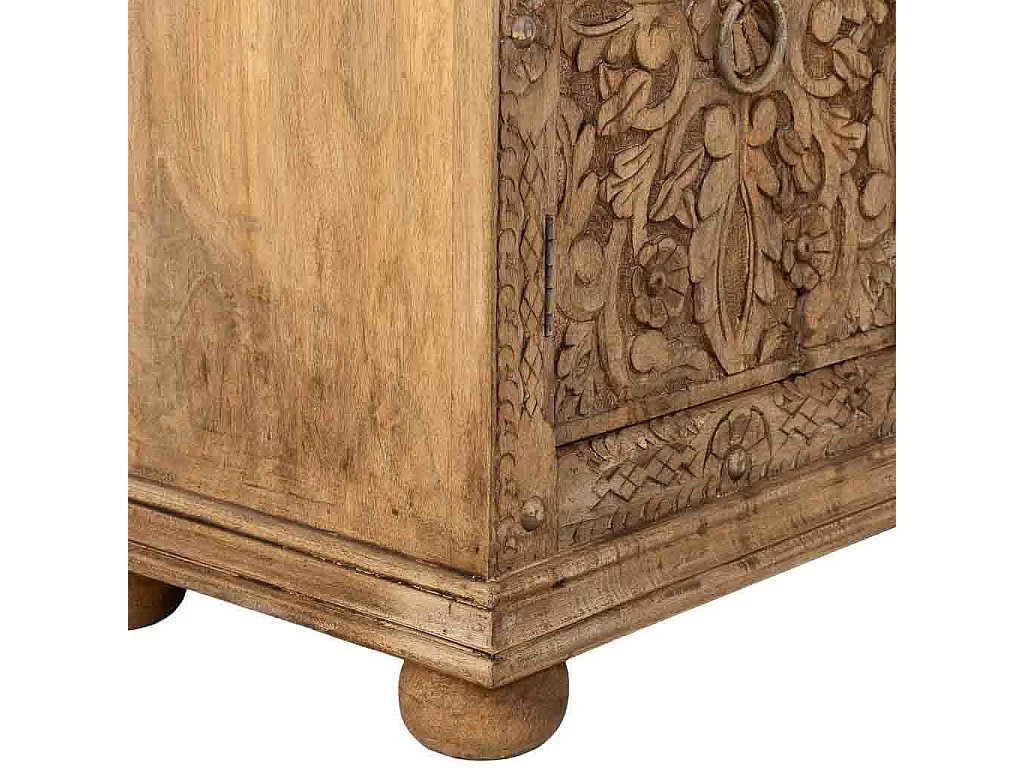 Buffet artisanal en bois marron, 90x40x90h cm