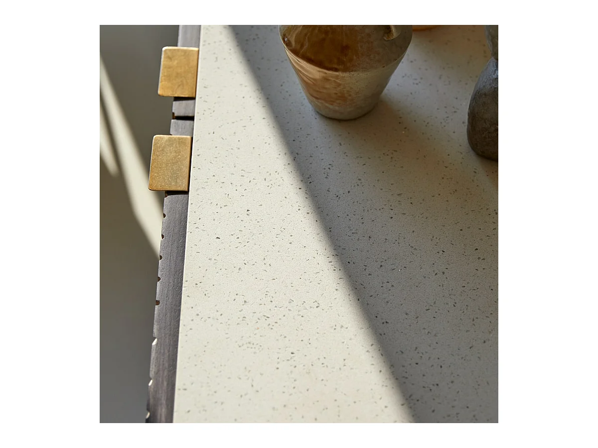 Buffet aus massivem Mangoholz und Terrazzo Bilal 180 cm