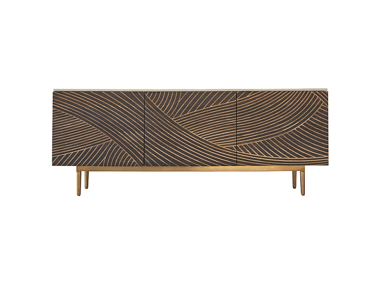 Buffet aus massivem Mangoholz und Terrazzo Bilal 180 cm