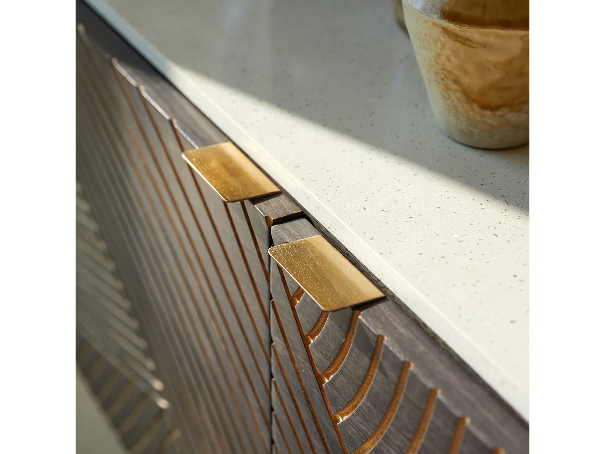 Buffet aus massivem Mangoholz und Terrazzo Bilal 180 cm