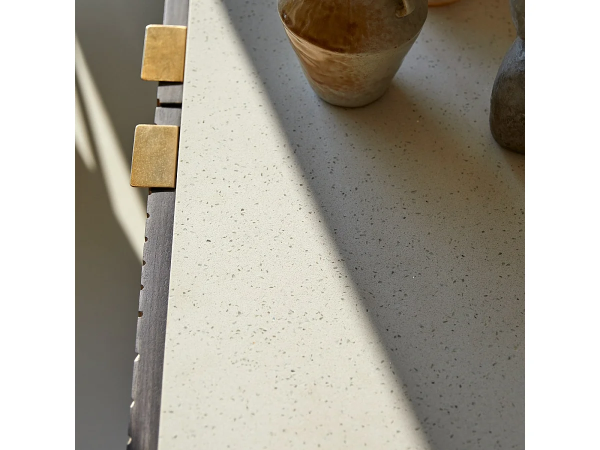 Buffet aus massivem Mangoholz und Terrazzo Bilal 180 cm