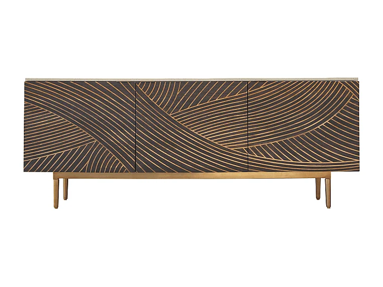 Buffet aus massivem Mangoholz und Terrazzo Bilal 180 cm