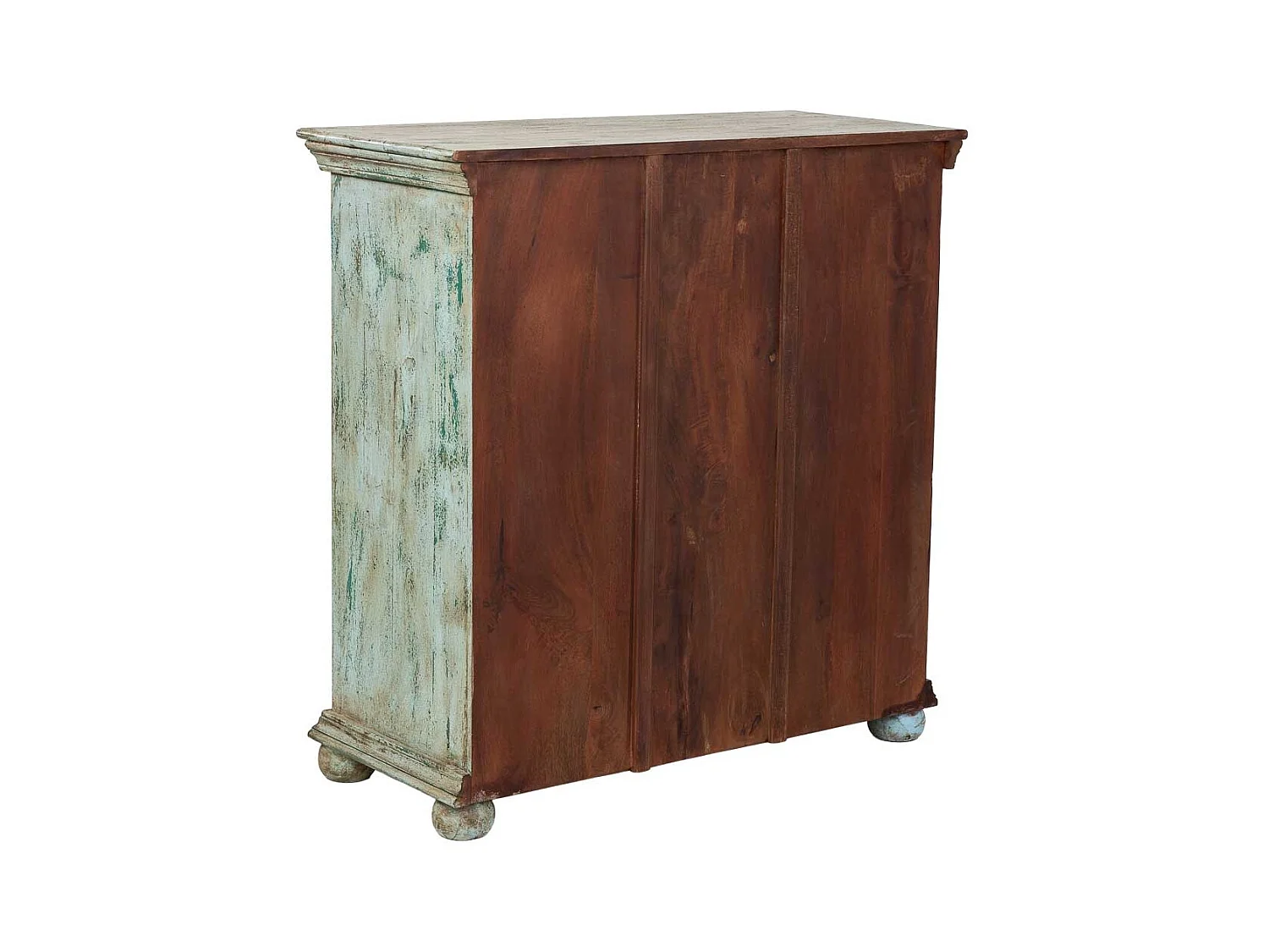 Buffet artisanal en bois vert, 97x43x100h cm