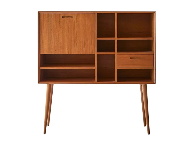 Buffet haut en bois d'acajou massif 130 Magda 50's