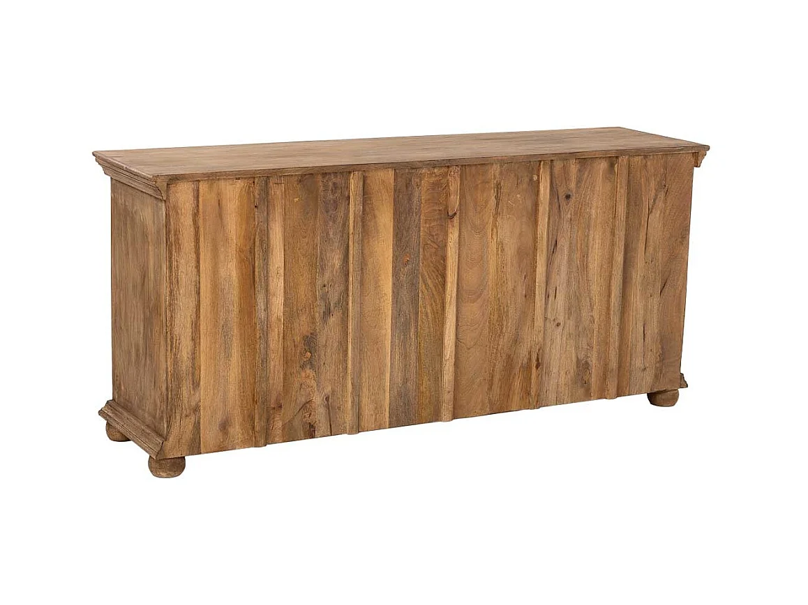 Buffet artisanal en bois marron, 165x45x76h cm
