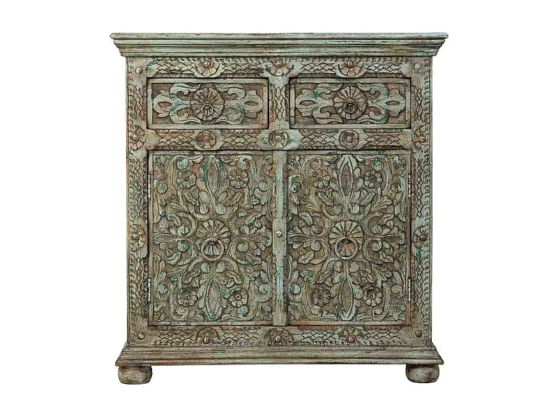 Aparador de madeira castanho feito à mão, 90x40x90h cm