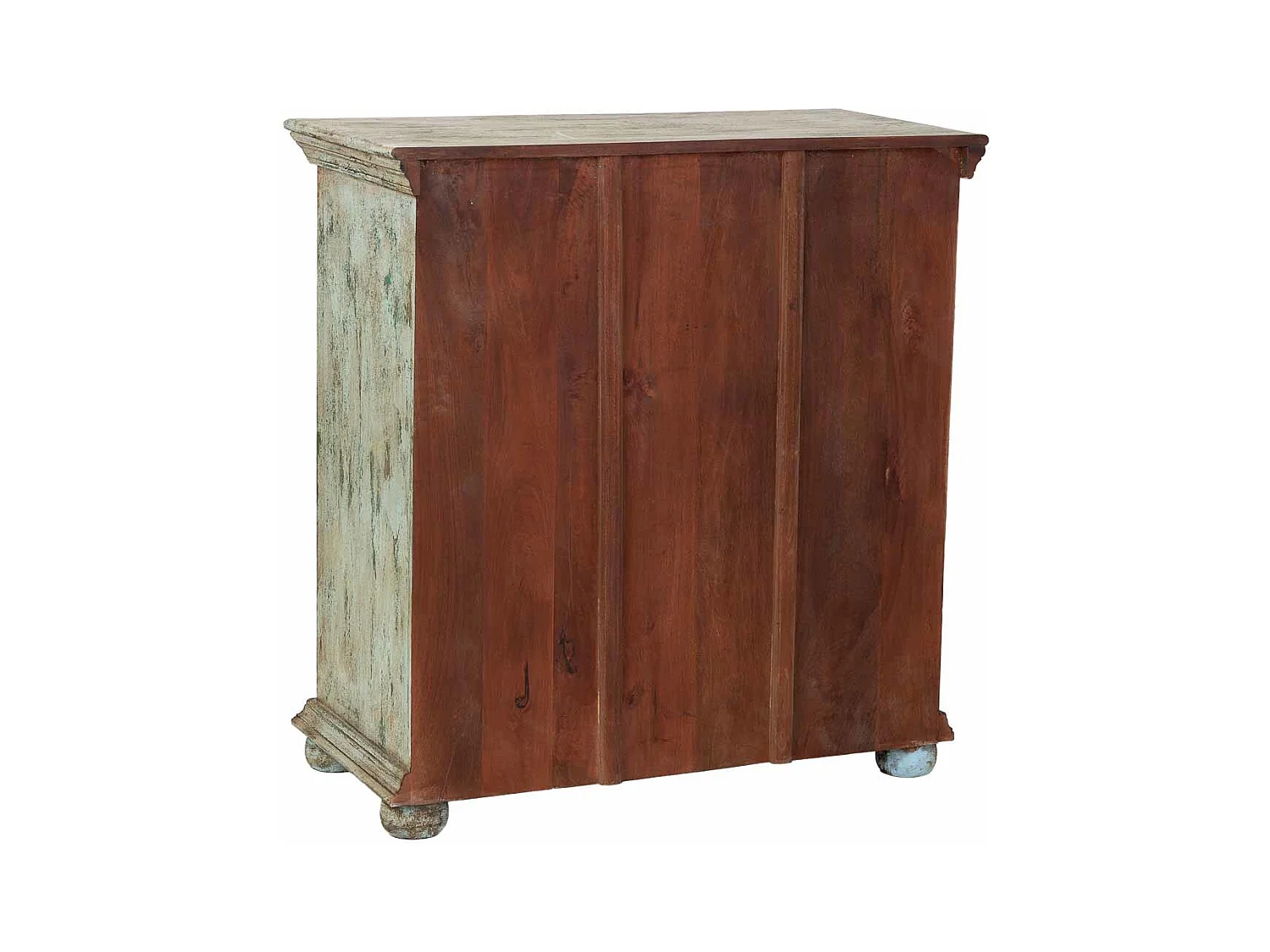 Buffet artisanal en bois marron, 90x40x90h cm