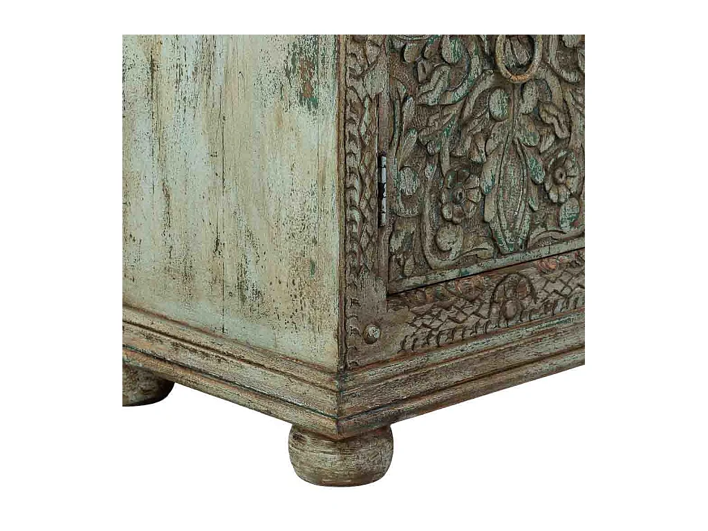Buffet artisanal en bois marron, 90x40x90h cm