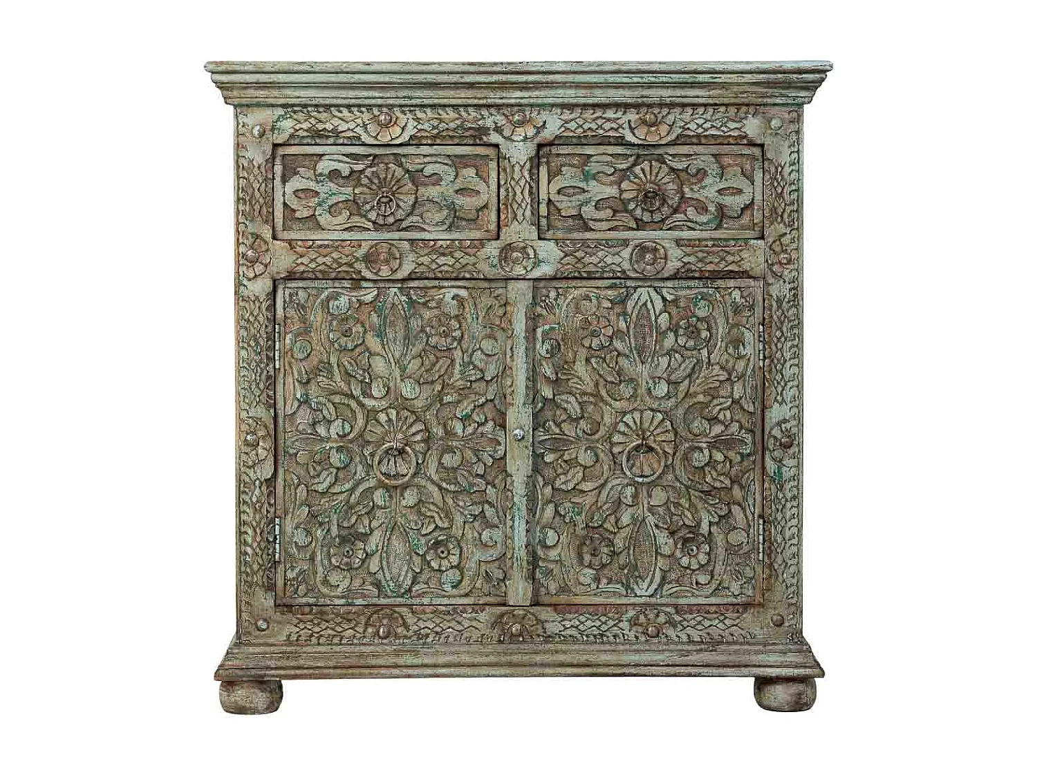 Aparador de madeira castanho feito à mão, 90x40x90h cm